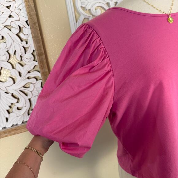 A New Day | Bubble Gum Pink Balloon Sleeve Size Large Blouse - Picture 2 of 6